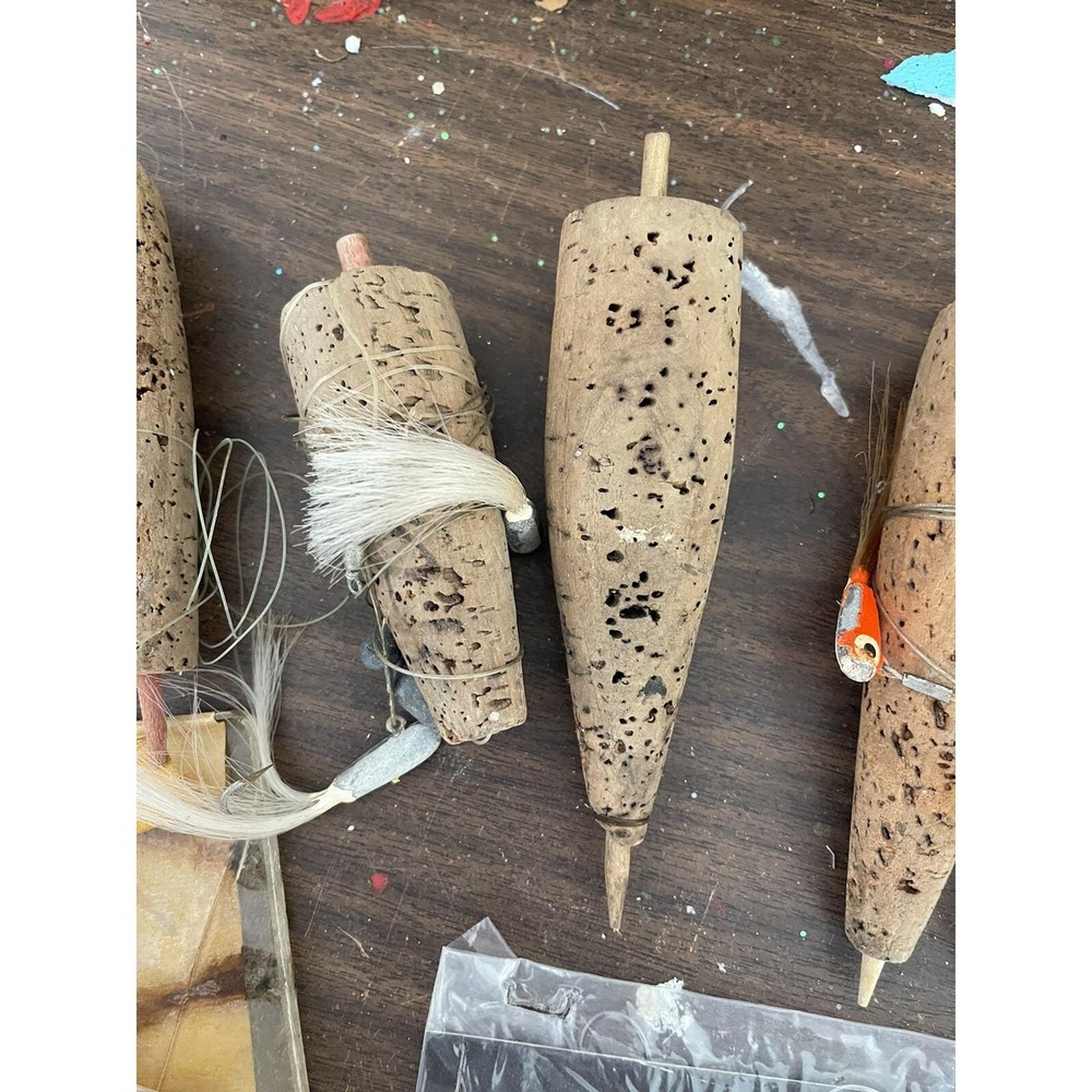 LOT 29+ VTG Fishing Fly Jig Bucktail Shad Speck Popping Corks Lures Split Shot - Picture 11 of 13